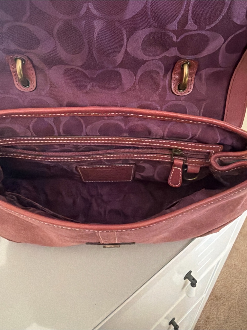 Vintage Y2K coach soho Pink Suede Leather Shoulder Bag - Picture 4 of 7